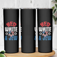 Red White and Jew Skinny Tumbler Funny Jewish Patriotic 4th of July Star Of David - Wonder Print Shop