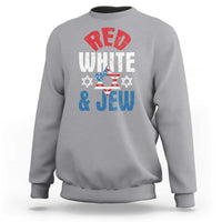 Red White and Jew Sweatshirt Funny Jewish Patriotic 4th of July Star Of David - Wonder Print Shop