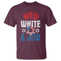 Red White and Jew T Shirt Funny Jewish Patriotic 4th of July Star Of David - Wonder Print Shop