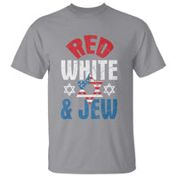 Red White and Jew T Shirt Funny Jewish Patriotic 4th of July Star Of David - Wonder Print Shop