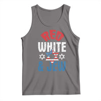 Red White and Jew Tank Top Funny Jewish Patriotic 4th of July Star Of David - Wonder Print Shop