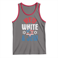 Red White and Jew Tank Top Funny Jewish Patriotic 4th of July Star Of David - Wonder Print Shop