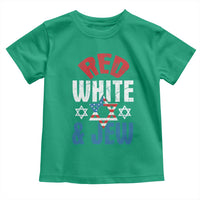 Red White and Jew Toddler T Shirt Funny Jewish Patriotic 4th of July Star Of David - Wonder Print Shop