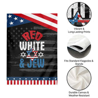 Red White and Jew Garden Flag Funny Jewish Patriotic 4th of July Star Of David