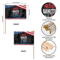 Red White and Jew Patriotic Handheld Flag Funny Jewish Patriotic 4th of July Star Of David TS02