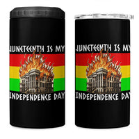 Juneteenth Is My Independence Day 4 in 1 Can Cooler Tumbler Bold Afro Liberation Pan-African Flag - Wonder Print Shop