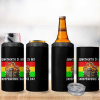 Juneteenth Is My Independence Day 4 in 1 Can Cooler Tumbler Bold Afro Liberation Pan-African Flag - Wonder Print Shop