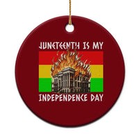 Juneteenth Is My Independence Day Ceramic Ornament Bold Afro Liberation Pan-African Flag - Wonder Print Shop