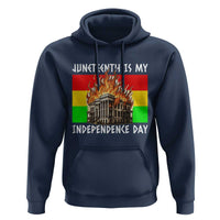 Juneteenth Is My Independence Day Hoodie Bold Afro Liberation Pan-African Flag - Wonder Print Shop