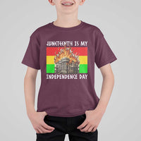 Juneteenth Is My Independence Day T Shirt For Kid Bold Afro Liberation Pan-African Flag - Wonder Print Shop