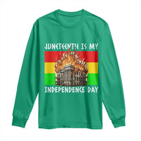 Juneteenth Is My Independence Day Long Sleeve Shirt Bold Afro Liberation Pan-African Flag - Wonder Print Shop