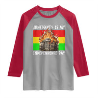Juneteenth Is My Independence Day Raglan Shirt Bold Afro Liberation Pan-African Flag - Wonder Print Shop