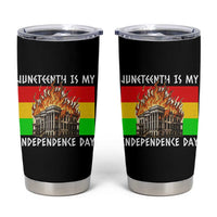 Juneteenth Is My Independence Day Tumbler Cup Bold Afro Liberation Pan-African Flag - Wonder Print Shop