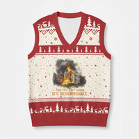 Juneteenth Ancestral Justice V-Neck Knit Sweater Vest This Fire Aint Arson It is Remembrance Black History - Wonder Print Shop