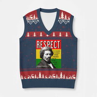 Respect Frederick Douglass V-Neck Knit Sweater Vest It Is Easier To Build Strong Children Empowerment - Wonder Print Shop