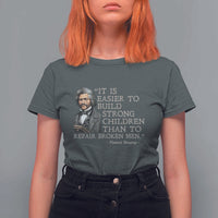Vintage Frederick Douglass T Shirt For Women It Is Easier To Build Strong Children Than To Repair Broken Men - Wonder Print Shop
