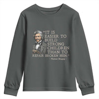 Vintage Frederick Douglass Youth Sweatshirt It Is Easier To Build Strong Children Than To Repair Broken Men - Wonder Print Shop