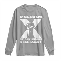 Malcolm X Power Fist Long Sleeve Shirt Civil Rights Leader Pride Bold Statement - Wonder Print Shop