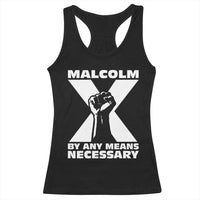 Malcolm X Power Fist Racerback Tank Top Civil Rights Leader Pride Bold Statement - Wonder Print Shop