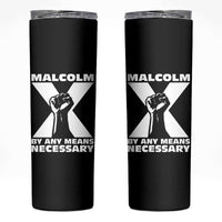 Malcolm X Power Fist Skinny Tumbler Civil Rights Leader Pride Bold Statement - Wonder Print Shop