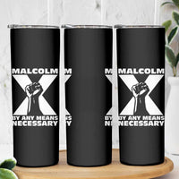 Malcolm X Power Fist Skinny Tumbler Civil Rights Leader Pride Bold Statement - Wonder Print Shop