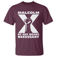 Malcolm X Power Fist T Shirt Civil Rights Leader Pride Bold Statement - Wonder Print Shop