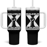 Malcolm X Power Fist Tumbler With Handle Civil Rights Leader Pride Bold Statement - Wonder Print Shop
