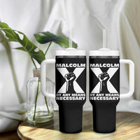 Malcolm X Power Fist Tumbler With Handle Civil Rights Leader Pride Bold Statement - Wonder Print Shop