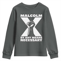 Malcolm X Power Fist Youth Sweatshirt Civil Rights Leader Pride Bold Statement - Wonder Print Shop