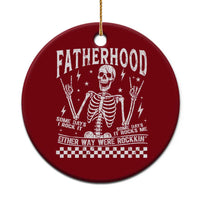 Rockin' Fatherhood Skeleton Ceramic Ornament Funny Dad Life Quote Gift for Father’s Day - Wonder Print Shop
