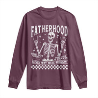 Rockin' Fatherhood Skeleton Long Sleeve Shirt Funny Dad Life Quote Gift for Father’s Day - Wonder Print Shop