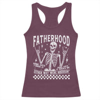 Rockin' Fatherhood Skeleton Racerback Tank Top Funny Dad Life Quote Gift for Father’s Day - Wonder Print Shop