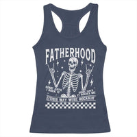 Rockin' Fatherhood Skeleton Racerback Tank Top Funny Dad Life Quote Gift for Father’s Day - Wonder Print Shop