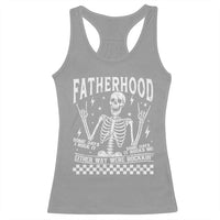 Rockin' Fatherhood Skeleton Racerback Tank Top Funny Dad Life Quote Gift for Father’s Day - Wonder Print Shop
