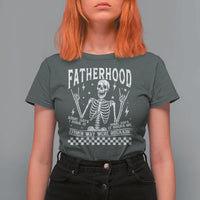 Rockin' Fatherhood Skeleton T Shirt For Women Funny Dad Life Quote Gift for Father’s Day - Wonder Print Shop