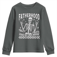 Rockin' Fatherhood Skeleton Youth Sweatshirt Funny Dad Life Quote Gift for Father’s Day - Wonder Print Shop