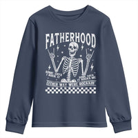 Rockin' Fatherhood Skeleton Youth Sweatshirt Funny Dad Life Quote Gift for Father’s Day - Wonder Print Shop