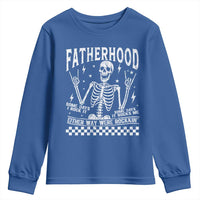 Rockin' Fatherhood Skeleton Youth Sweatshirt Funny Dad Life Quote Gift for Father’s Day - Wonder Print Shop
