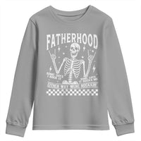 Rockin' Fatherhood Skeleton Youth Sweatshirt Funny Dad Life Quote Gift for Father’s Day - Wonder Print Shop