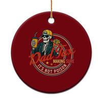 Funny Dad Tax Skeleton Ceramic Ornament Making Sure It’s Not Poison Retro Food Humor Fathers Day Gift - Wonder Print Shop