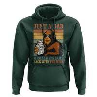 Funny Bigfoot Dad Hoodie Just A Dad Who Always Came Back With The Milk Retro Father's Day - Wonder Print Shop