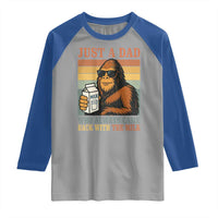 Funny Bigfoot Dad Raglan Shirt Just A Dad Who Always Came Back With The Milk Retro Father's Day - Wonder Print Shop