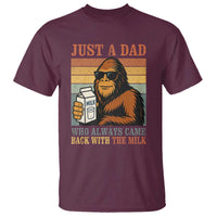 Funny Bigfoot Dad T Shirt Just A Dad Who Always Came Back With The Milk Retro Father's Day - Wonder Print Shop