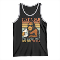 Funny Bigfoot Dad Tank Top Just A Dad Who Always Came Back With The Milk Retro Father's Day - Wonder Print Shop