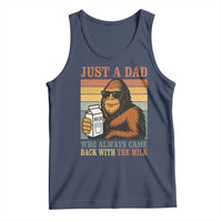 Funny Bigfoot Dad Tank Top Just A Dad Who Always Came Back With The Milk Retro Father's Day - Wonder Print Shop