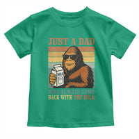 Funny Bigfoot Dad Toddler T Shirt Just A Dad Who Always Came Back With The Milk Retro Father's Day - Wonder Print Shop