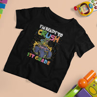 1st Grade T Shirt For Kid I'm Ready To Crush First Grade Boys Monster Truck Dinosaur - Wonder Print Shop