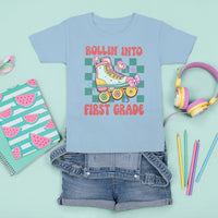 1st Grade T Shirt For Kid Rolling Into First Grade Roller Skate Back To School Girls - Wonder Print Shop