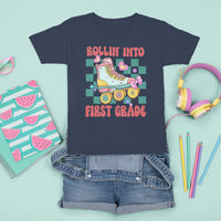 1st Grade T Shirt For Kid Rolling Into First Grade Roller Skate Back To School Girls - Wonder Print Shop