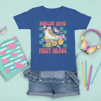 1st Grade T Shirt For Kid Rolling Into First Grade Roller Skate Back To School Girls - Wonder Print Shop